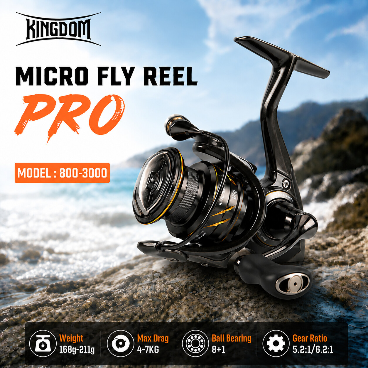 Kingdom Micro Fly Pro Fishing  - đánh giá và giá Kastking Reel Zephyr